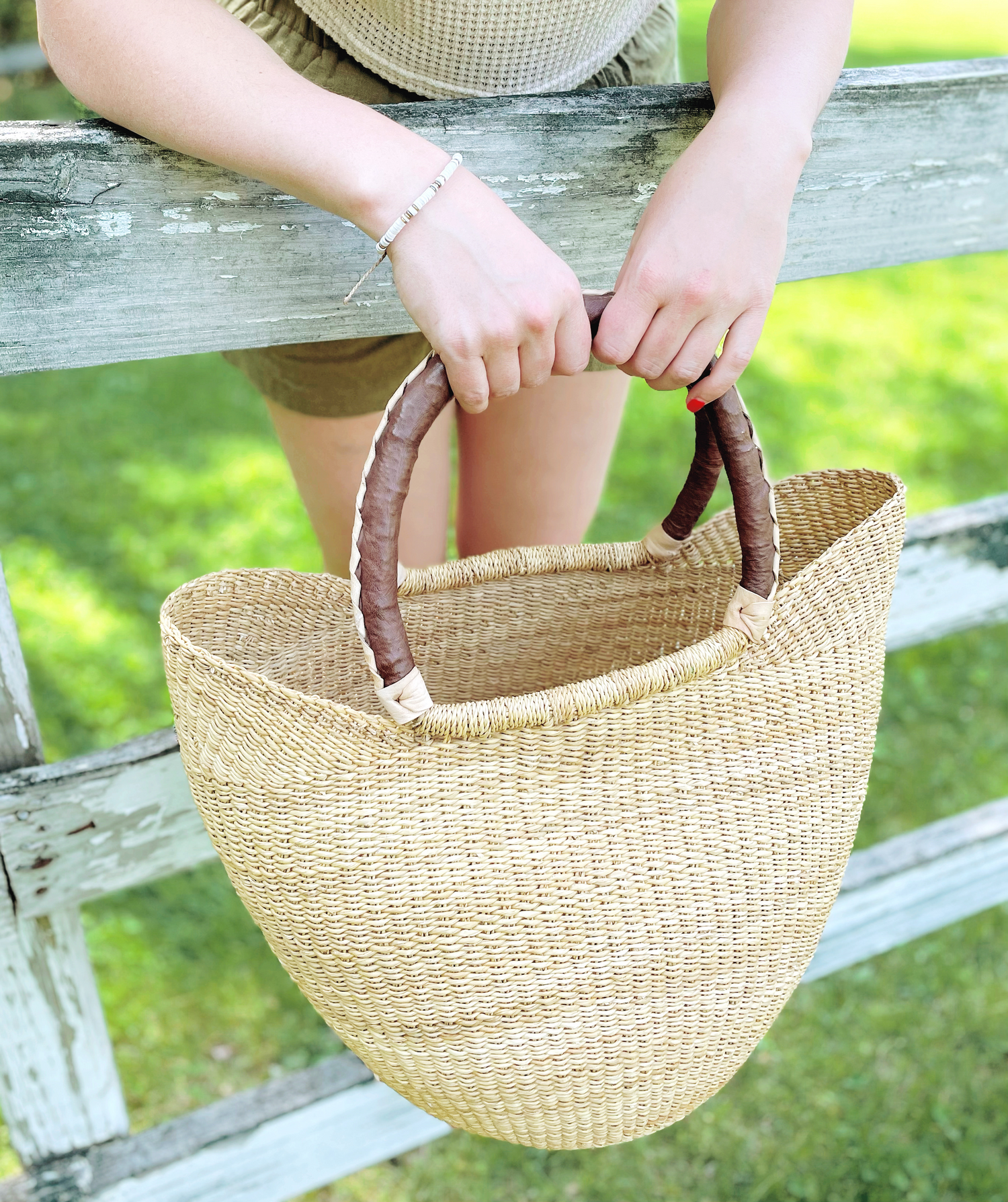 Braided Brown Handles Basket